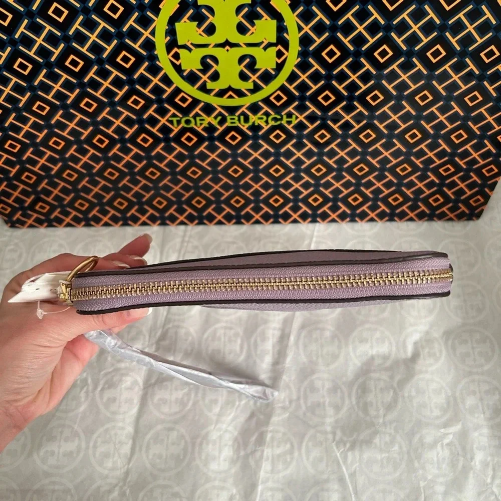 Tory Burch Perry Bombe Colorblock Wristlet Bag Thistle Mix Gold